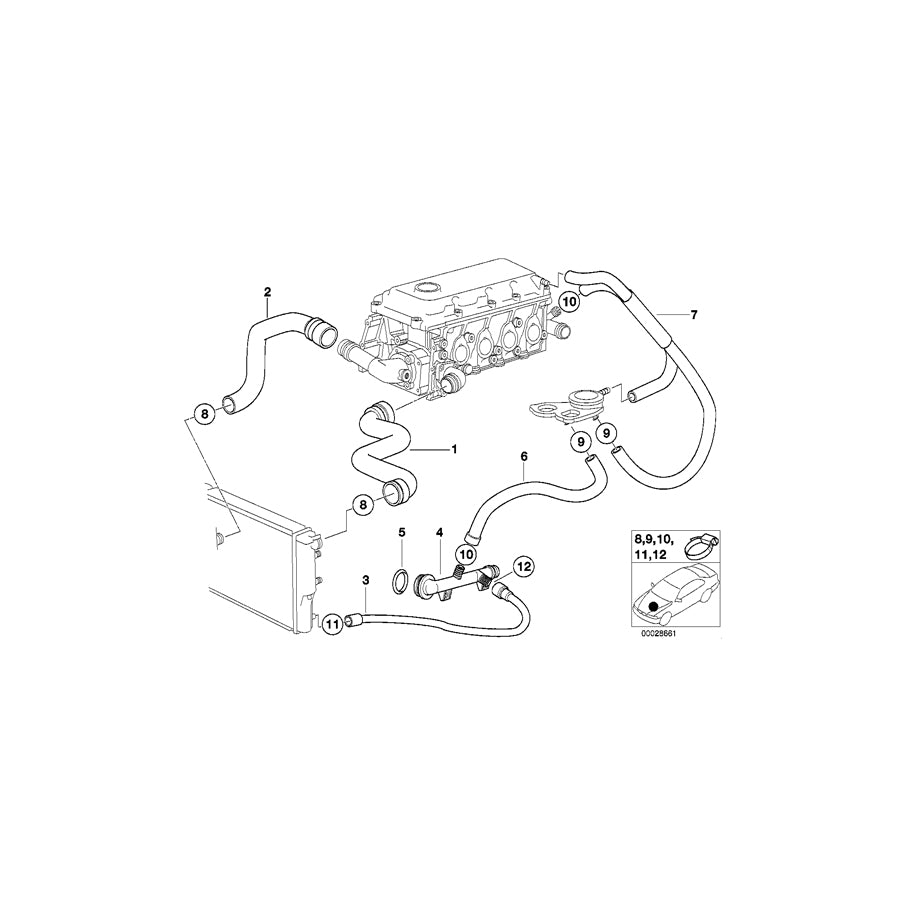 Genuine BMW 11531716659 E36 Water Hose (Inc. 316i 1.9 & Z3 1.9) | ML Performance UK Car Parts