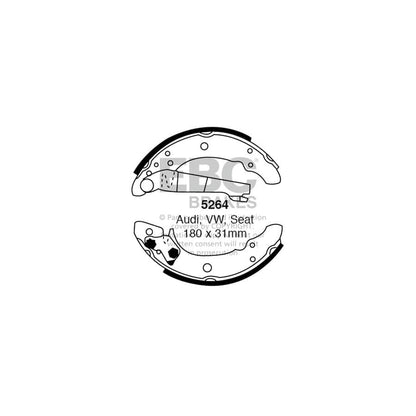 EBC 5264 Audi Seat VW Rear Brake Shoes - Girling/TRW Caliper 1 | ML Performance UK Car Parts