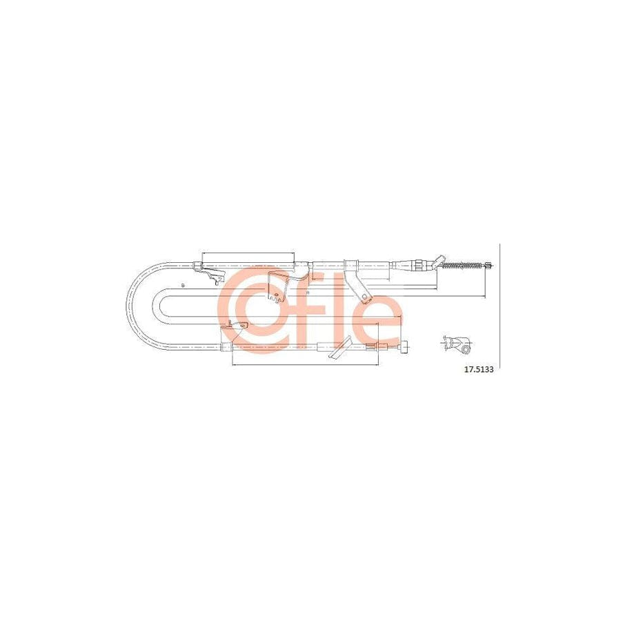 Cofle 17.5133 Hand Brake Cable For Suzuki Swift Iii Hatchback (Mz, Ez)