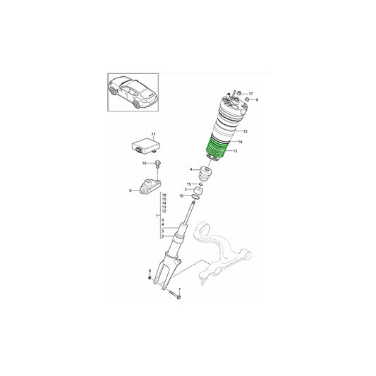 Genuine Porsche Shock Absorber Bellow Front (Air Suspension Type) Porsche 970 Panamera | ML Performance UK Car Parts