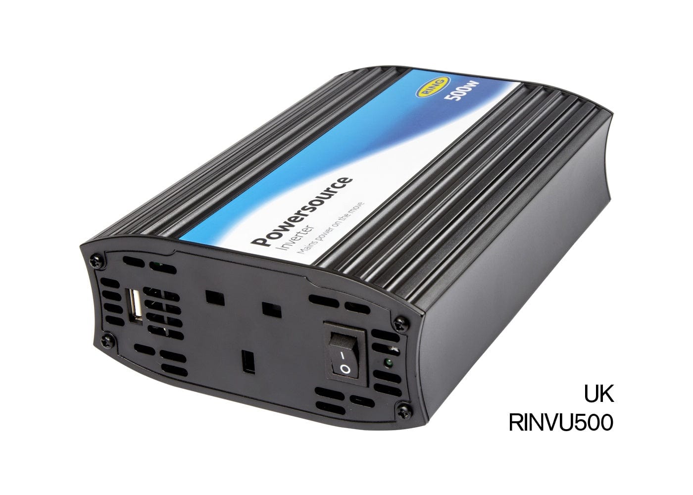 RING RINVU500 12V DC to 240V AC, 500W PowerSource inverter With 2.1A USB - Single Socket | ML Performance