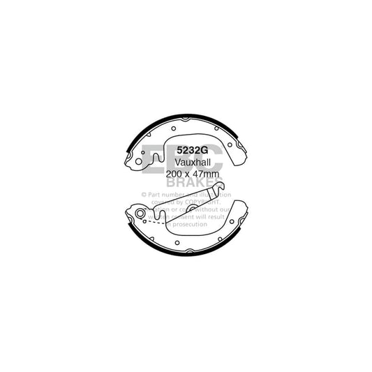 EBC 5232G Bedford Opel Vauxhall Rear Brake Shoes (Inc. Chevanne & Chevette) 1 | ML Performance UK Car Parts