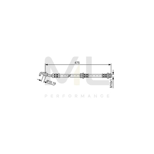 BOSCH 1 987 476 902 Brake Hose 465mm, M10x1 | ML Performance Car Parts