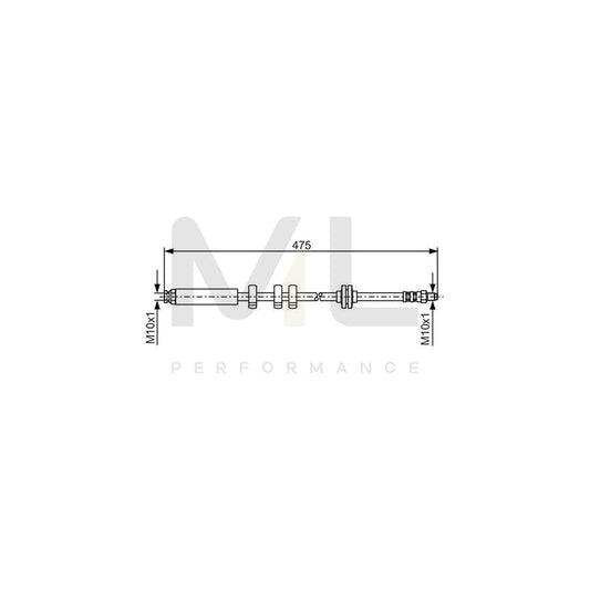 BOSCH 1 987 476 747 Brake Hose for FIAT Seicento / 600 Hatchback (187) 446mm, M10x1 | ML Performance Car Parts