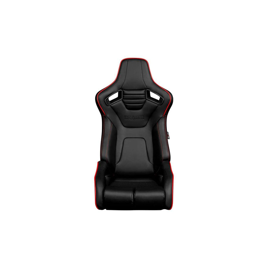 BRAUM Elite-R Series Racing Seats ( Black Leatherette - Red Piping ) – Pair