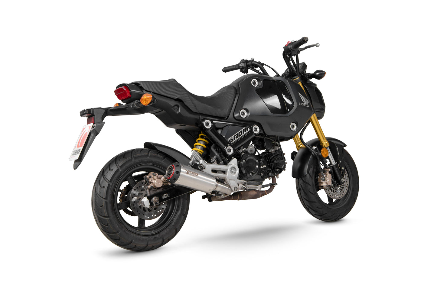 Scorpion PHA199SEO Honda MSX 125 Red Power Slip-On - Brushed Stainless Steel Sleeve | ML Performance UK UK