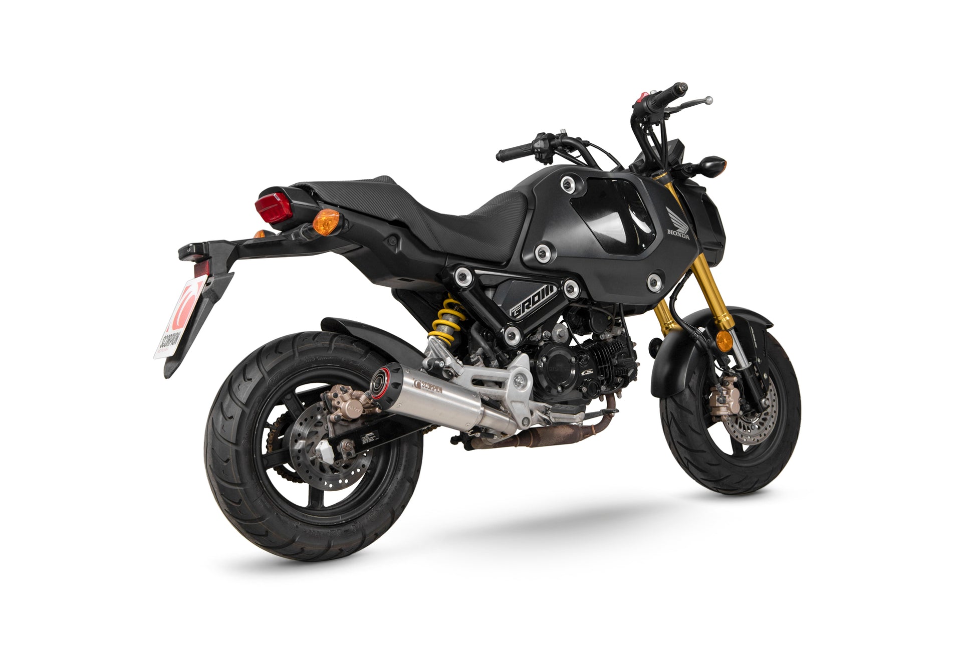 Scorpion PHA199SEO Honda MSX 125 Red Power Slip-On - Brushed Stainless Steel Sleeve | ML Performance UK UK