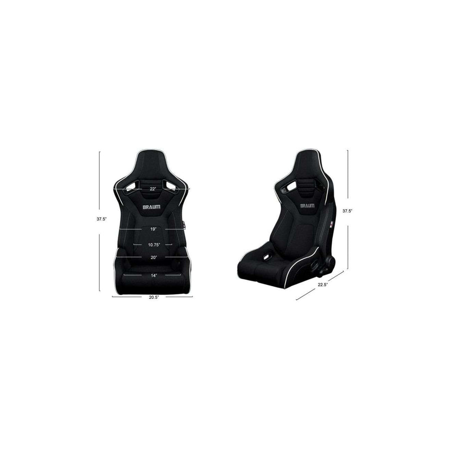 BRAUM Elite-R Series Sport Reclinable Seats (Red Cloth Black Trim) – Priced Per Pair | ML Performance UK Car Parts