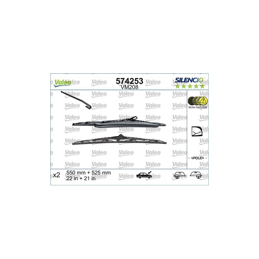 Valeo Silencio 574253 Wiper Blade For Alfa Romeo 156 | ML Performance UK Car Parts