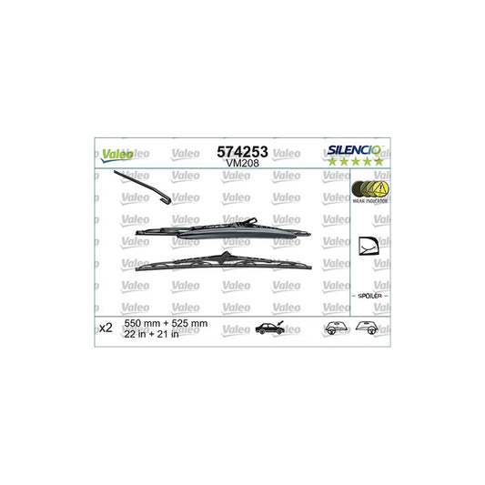 Valeo Silencio 574253 Wiper Blade For Alfa Romeo 156 | ML Performance UK Car Parts