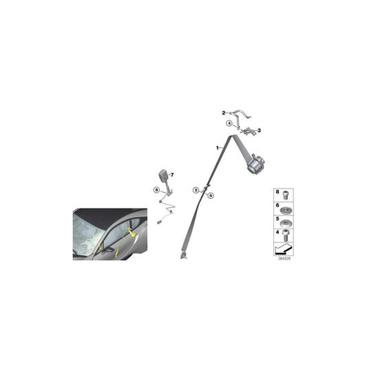 Genuine BMW 72117313160 I12 I12 Upper Belt, Front Right SCHWARZ (Inc.  & i8) | ML Performance UK Car Parts