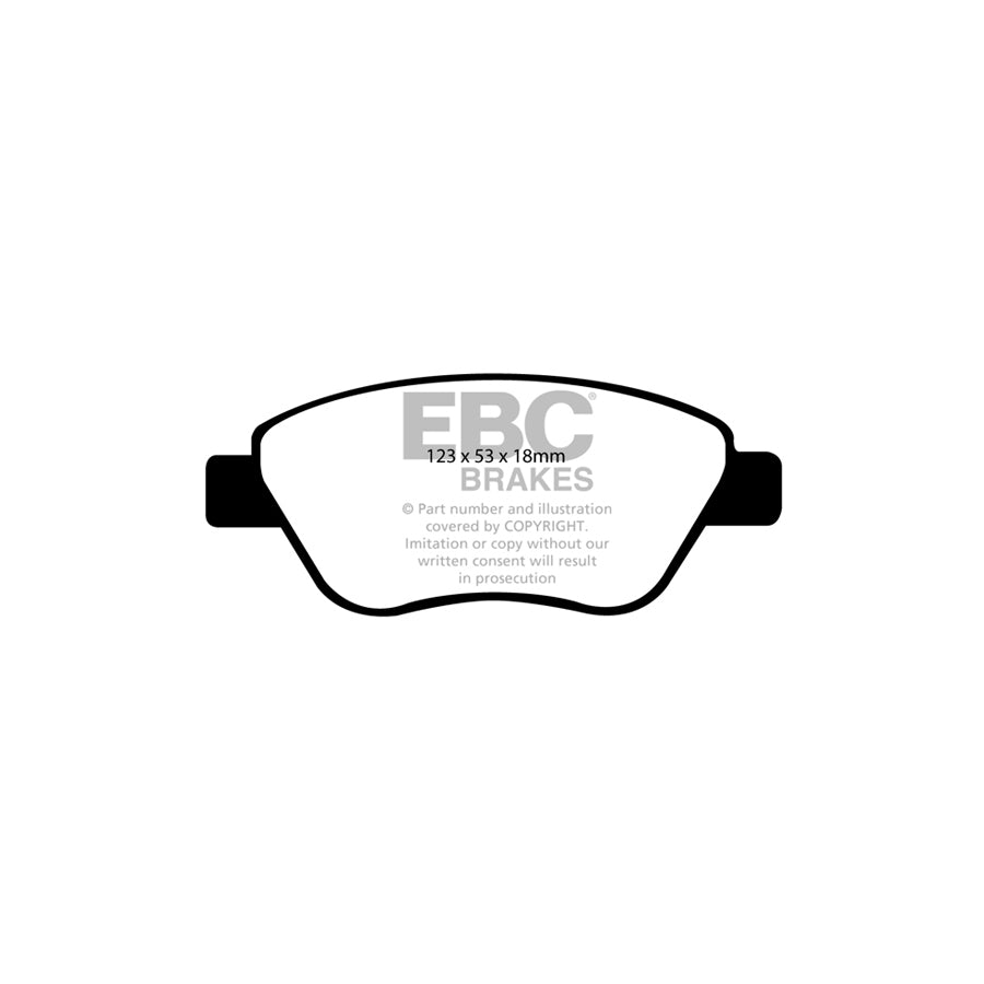 EBC DP21965 Opel Proton Vauxhall Greenstuff Front Brake Pads (Inc. ADAM, Corsa D, Gen-2, Satria Neo) 2 | ML Performance UK Car Parts