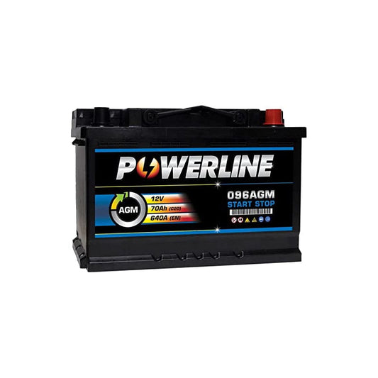 096 AGM Powerline Stop Start Car Battery 12V 70Ah | Car Batteries UK | ML Performance Car Parts