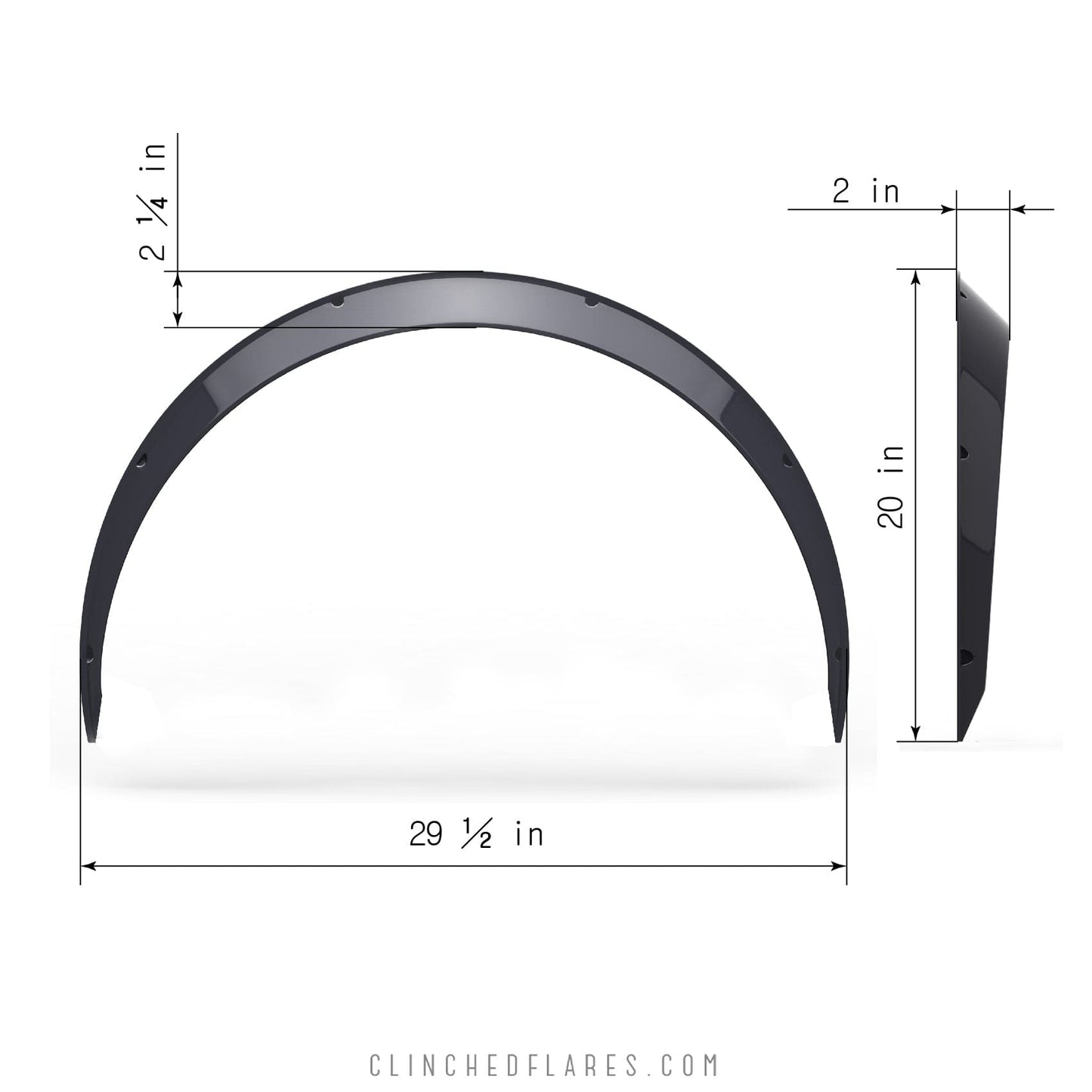 Clinched “Classic” 5cm (2”) Fender Flares