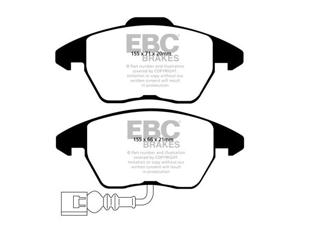EBC Audi 8X Greenstuff 2000 Series Front Sport Brake Pads & BSD Series Sport Discs Kit - ATE Caliper (S1 & A1) | ML Performance UK