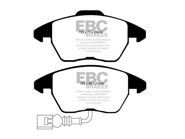 EBC Audi 8X Yellowstuff 4000 Series Front Sport Brake Pads & USR Slotted Discs Kit - ATE Caliper (S1 & A1) | ML Performance UK