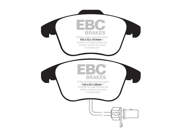 EBC Audi B8 B8.5 Greenstuff 2000 Series Front Sport Brake Pads & USR Slotted Discs Kit - ATE Caliper (A4 & A5) | ML Performance UK
