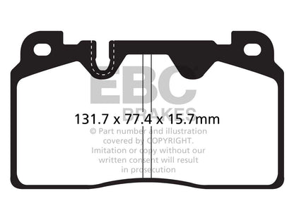 EBC Audi Prosche C7 B8 Greenstuff 2000 Series Sport Front Brake Pads - Brembo Caliper (C7 A6, C7 A7, B8 Q5 & 95B Macan) - Supercar Parts UK