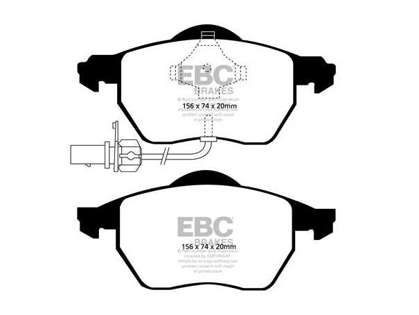 EBC Audi Seat Skoda Volkswagen Greenstuff 2000 Series Sport Brakes Pad And USR Slotted Discs Kit To Fit Front - ATE Caliper (Inc. 8S TT, 7N Alhambra, 5E Octavia & MK7 Golf GTI) | ML Performance UK