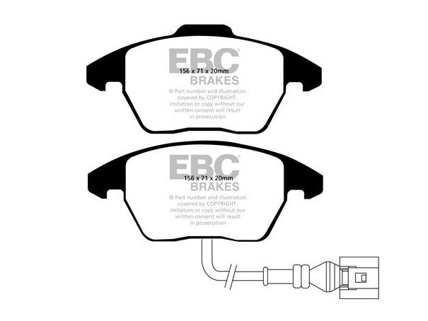EBC Audi Seat Volkswagen Yellowstuff 4000 Series Front Sport Brake Pads & Slotted And Dimpled Sport Front Discs Kit - ATE Caliper (Inc. 8X A1, 8X S1, 6P lbiza & MK5 Polo) | ML Performance UK