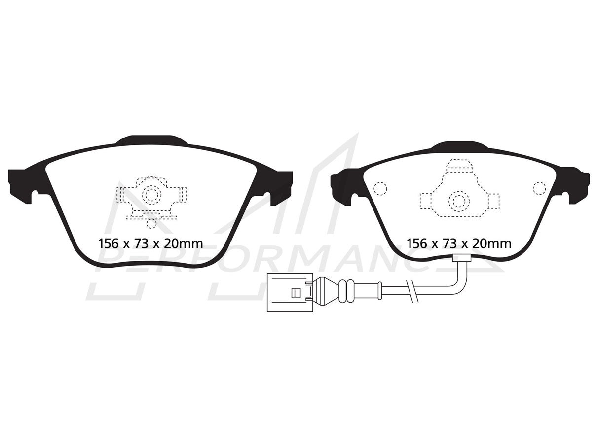 EBC Audi Skoda Volkswagen Greenstuff 2000 Series Sport Brakes Pad & Premium OE Replacement Plain Disc Kit - ATE Caliper (8P A3, 3T Superb MK6 Eos & B6 Passat) | ML Performance UK