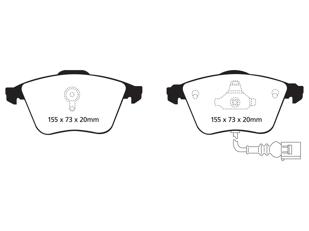 EBC Audi Volkswagen Redstuff Sport Front Brake Pads - ATE Caliper (MK6 Golf R, 8P S3, 8J TT & 8J TTS) - ML Performance UK