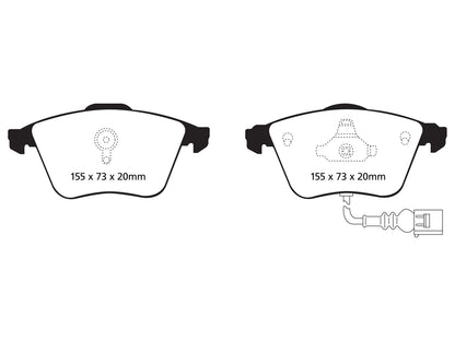 EBC Audi Volkswagen Redstuff Sport Front Brake Pads - ATE Caliper (MK6 Golf R, 8P S3, 8J TT & 8J TTS) - ML Performance UK