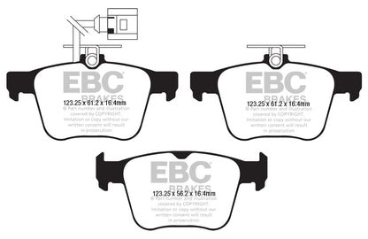 EBC Audi 8S 8V Yellowstuff 4000 Series Rear Sport Brake Pads & Premium OE Replacement Plain Discs Kit - ATETRW Caliper (RS3 & TTRS) | ML Performance UK
