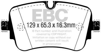 EBC Audi 8S 8V Yellowstuff 4000 Series Rear Sport Brake Pads & Premium OE Replacement Plain Discs Kit - TRW Caliper (Q7 & Q8) | ML Performance UK