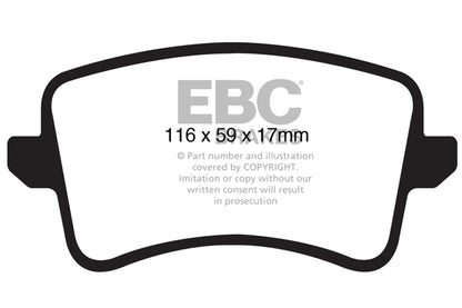 EBC Audi B8 Yellowstuff 4000 Series Rear Sport Brake Pads & Slotted And Dimpled Sport Discs Kit - TRW Caliper (A5, S4, S5 & Q5) | ML Performance UK