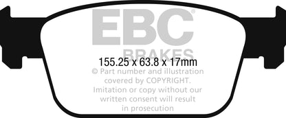 EBC Audi B9 Yellowstuff 4000 Series Front Sport Brake Pads & Premium OE Replacement Plain Discs Kit - ATE Caliper (A4 & A5) | ML Performance UK