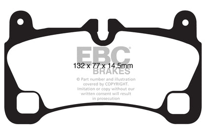 EBC Audi Porsche Volkswagen Greenstuff 6000 Series Truck And SUV Rear Brake Pads - Brembo Caliper (Inc. 4L Q7, E1 Cayenne S, E1 Cayenne GTS & Touareg) | Supercar Parts UK
