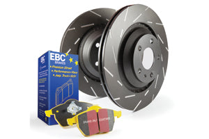 EBC Audi Porsche Yellowstuff 4000 Series Front Sport Brake Pads & USR Slotted Discs Kit - Brembo Caliper (Inc. C7 A6, C7 A7, B8 Q5 & 95B Macan) | ML Performance UK