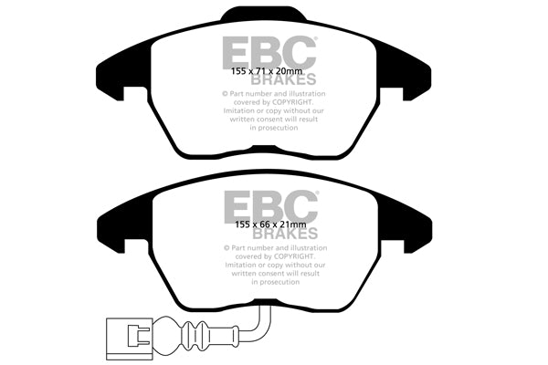 EBC Audi Seat Orangestuff Race Front Brake Pads - ATE Caliper (6P lbiza, 8X A1, 8X S1 & 8J TT) | ML Performance UK