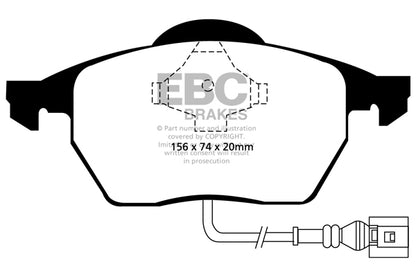 EBC Audi Seat Skoda Volkswagen Greenstuff 2000 Series Sport Front Brake Pads - ATE Caliper (Inc. 8L A3, 8L S3, MK3 Golf & MK4 Polo) | ML Performance UK