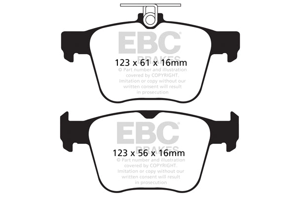 EBC Audi Seat Skoda Volkswagen Greenstuff 2000 Series Sport Rear Brake Pads - ATE Caliper (Inc. 8V TTS, 5F Leon, 5E Octavia & MK7 Golf) | ML Performance UK
