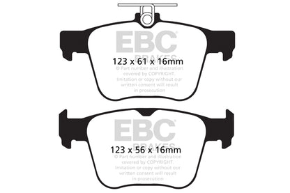 EBC Audi Seat Skoda Volkswagen Greenstuff 2000 Series Sport Rear Brake Pads - ATE Caliper (Inc. 8V TTS, 5F Leon, 5E Octavia & MK7 Golf) | ML Performance UK