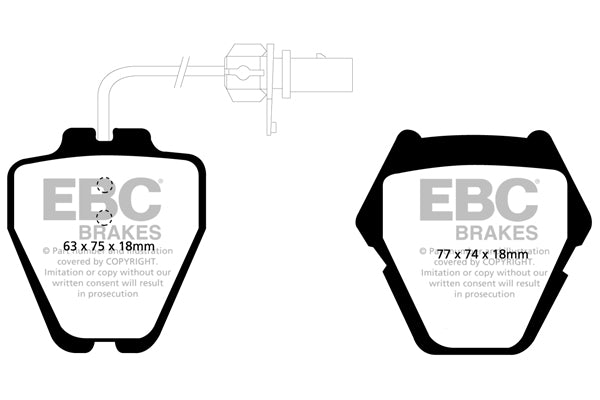 EBC Audi Volkswagen Greenstuff 2000 Series Sport Front Brake Pads - TRW Caliper (C5 A6 & Phaeton) | ML Performance UK
