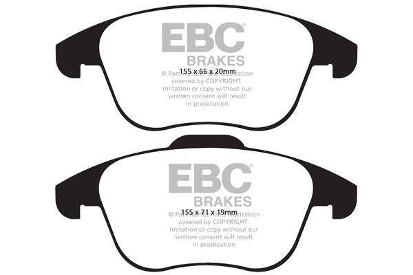 EBC Audi Volkswagen Yellowstuff 4000 Series Front Sport Brake Pads & Slotted And Dimpled Sport Discs Kit - ATE Caliper (8U Q3, 7N Sharan, Tiguan I & Tiguan II) | ML Performance UK