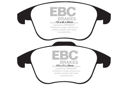 EBC Audi Volkswagen Yellowstuff 4000 Series Front Sport Brake Pads & Slotted And Dimpled Sport Discs Kit - ATE Caliper (8U Q3, 7N Sharan, Tiguan I & Tiguan II) | ML Performance UK