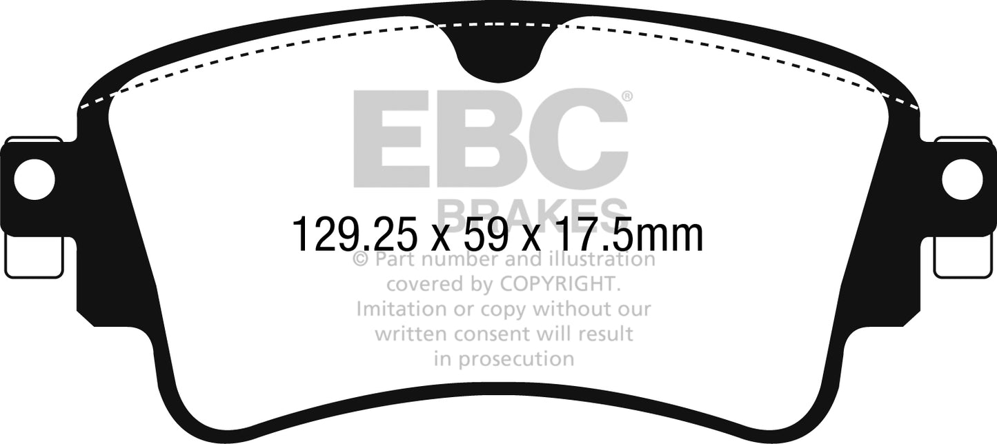 EBC Audi Volkswagen Yellowstuff 4000 Series Rear Sport Brake Pads & Slotted And Dimpled Sport Discs Kit - TRW Caliper (Inc. B9 A4, B9 A5, B9 Q5 & B9 Touareg) | ML Performance UK