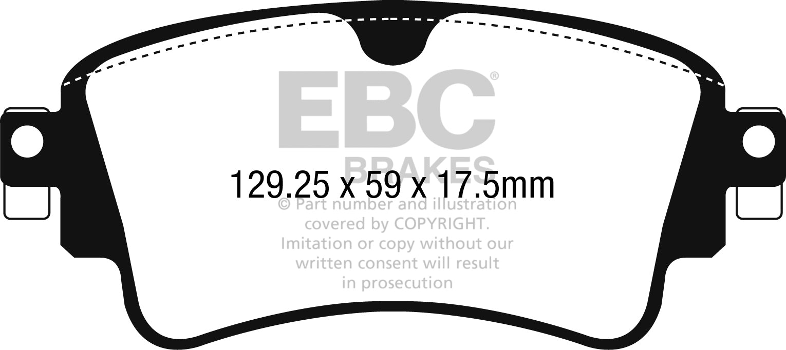 EBC Audi Volkswagen Yellowstuff 4000 Series Rear Sport Brake Pads & Slotted And Dimpled Sport Discs Kit - TRW Caliper (Inc. B9 A4, B9 A5, B9 Q5 & B9 Touareg) | ML Performance UK
