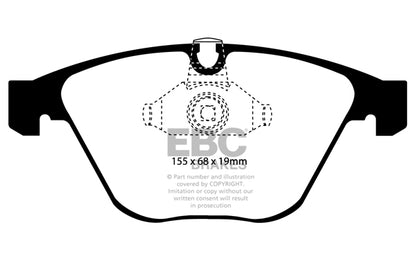 EBC BMW E65 E66 Yellowstuff 4000 Series Front Sport Brake Pads & USR Slotted Discs Kit - ATE Caliper (730i & 735i) | ML Performance UK