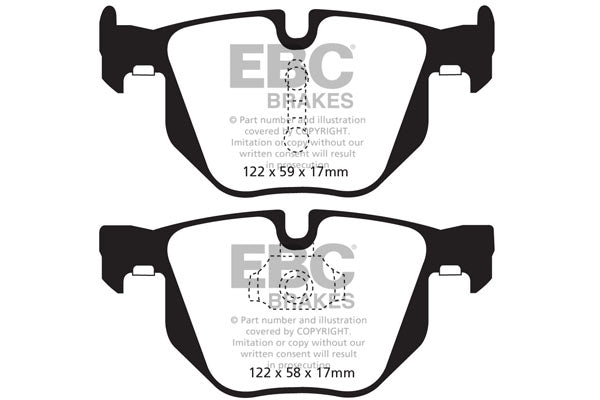 EBC BMW E70 E71 F15 F16 Greenstuff 6000 Series Truck And SUV Rear Brake Pads - ATE Calliper (Inc. X5 30i, X5 35d, X6 35i & X6 40d) | ML Performance UK