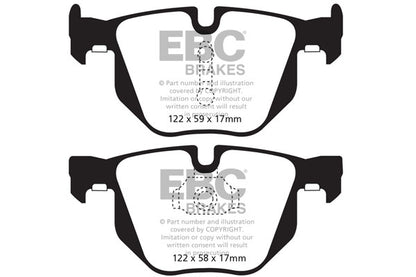 EBC BMW E70 E71 F15 F16 Greenstuff 6000 Series Truck And SUV Rear Brake Pads - ATE Calliper (Inc. X5 30i, X5 35d, X6 35i & X6 40d) | ML Performance UK