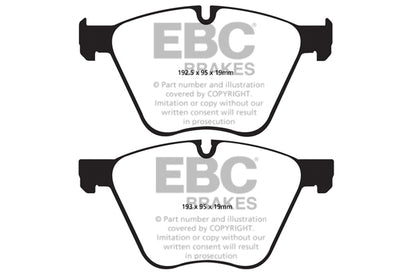 EBC BMW E70 E71 F15 F16 Yellowstuff 4000 Series Front Sport Brake Pads & Premium OE Replacement Riveted Discs Kit - ATE Caliper (X5 M50d, X5 50i, X6 50i & X6 M50d) | ML Performance UK
