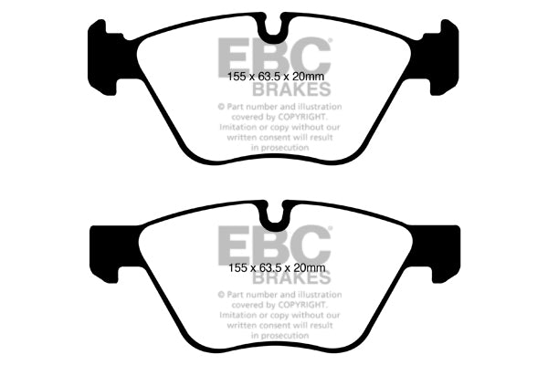 EBC BMW E81 E82 E87 E88 Redstuff Sport Front Brake Pads - ATE Caliper (Alpina D3, 123i & 130i) | ML Performance UK