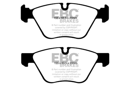 EBC BMW E81 E82 E87 E88 Redstuff Sport Front Brake Pads - ATE Caliper (Alpina D3, 123i & 130i) | ML Performance UK