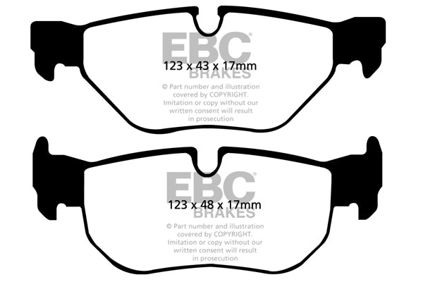 EBC BMW E81 E87 E90 E91 Bluestuff NDX Trackday Rear Brake Pads - ATE Caliper (Inc. 130i, 318i, 320i & Alpina D3) | ML Performance UK