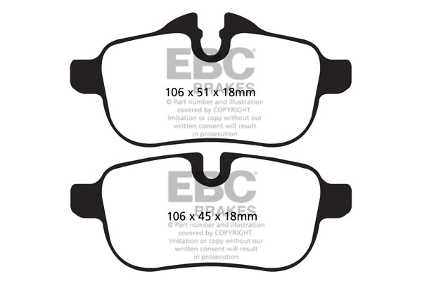 EBC BMW E89 Yellowstuff 4000 Series Rear Sport Brake Pads & Premium OE Replacement Plain Discs Kit - TRW Caliper (Inc. Z4 18i, 20i, 23i & 28i) | ML Performance UK
